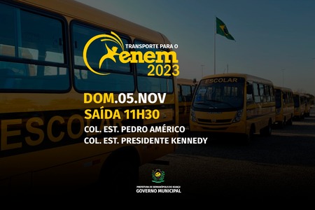 Governo Municipal disponibiliza transporte para o ENEM 2023