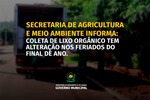 Coleta do Lixo Orgânico tem alterações devido ao feriado